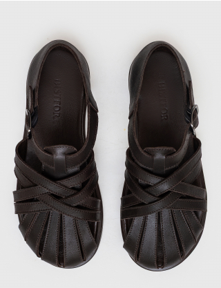 Картинка Босоніжки темно-коричневі