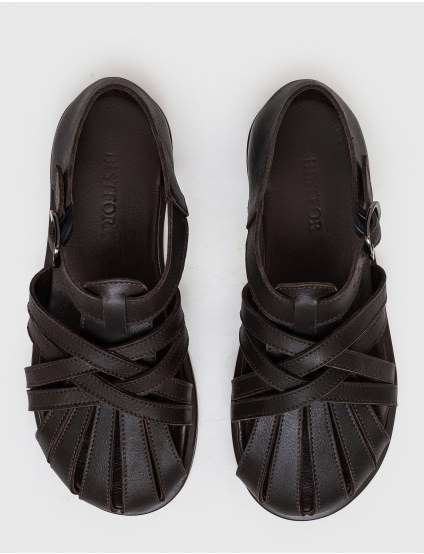 Картинка Босоніжки темно-коричневі