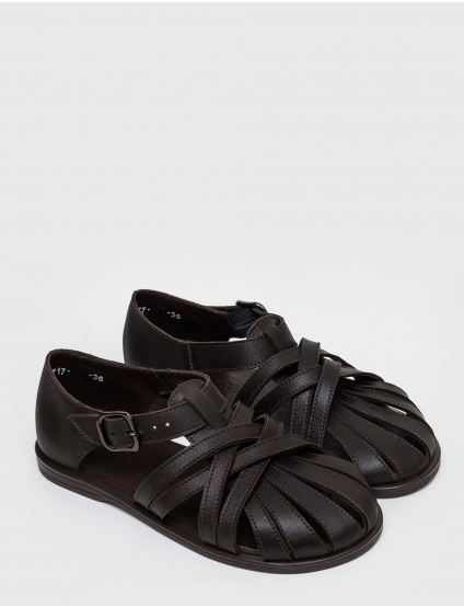 Картинка Босоніжки темно-коричневі