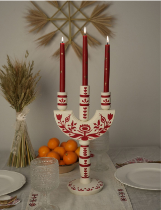 Свічник-Трійця з ручним розписом «Дерево Життя» малий Картинка Свічник-Трійця з ручним розписом «Дерево Життя» малий