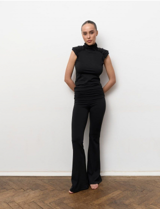 Картинка Легінси- кльош з високою посадкою чорні