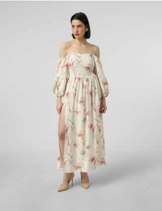 Картинка Сукня біла з квітковим принтом