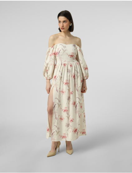 Картинка Сукня біла з квітковим принтом