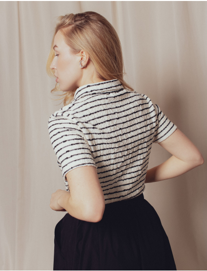 Картинка Футболка поло в чорно-былу смужку