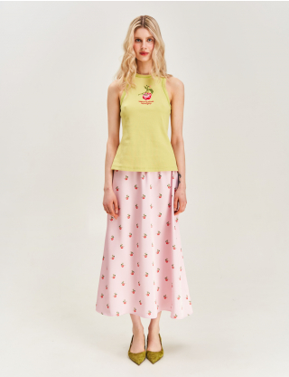 Картинка Спідниця принтована "Херсонські помідори" рожева