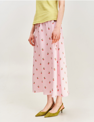 Картинка Спідниця принтована "Херсонські помідори" рожева
