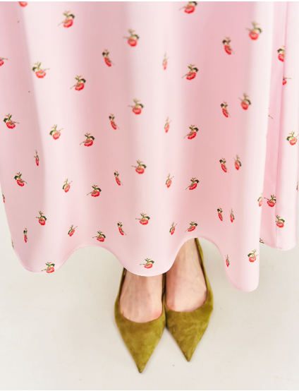 Картинка Спідниця принтована "Херсонські помідори" рожева