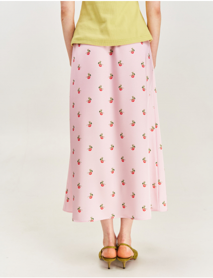 Картинка Спідниця принтована "Херсонські помідори" рожева