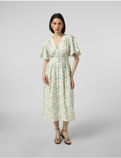 Картинка Квіткова сукня міді з трикутним вирізом 