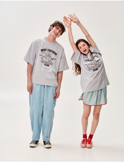 Картинка Футболка з аплікацією "Best Friend's Club" кіт тусовщик