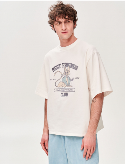 Картинка Футболка з аплікацією "Best Friend's Club" кіт тусовщик