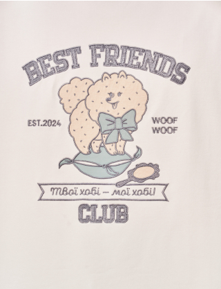Картинка Футболка з аплікацією "Best Friend's Club" пес красуня
