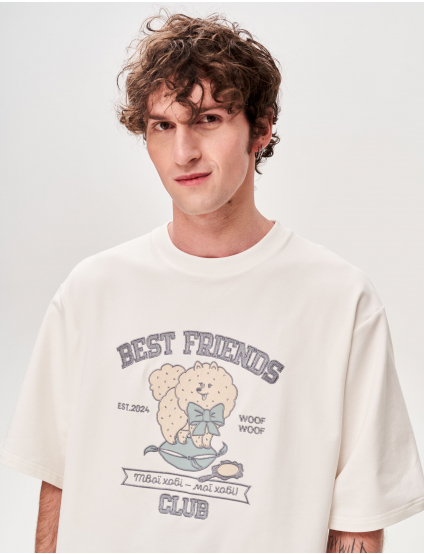 Картинка Футболка з аплікацією "Best Friend's Club" пес красуня