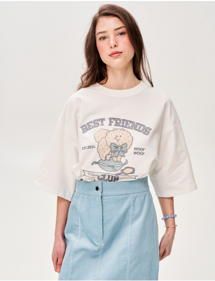 Картинка Футболка з аплікацією "Best Friend's Club" пес красуня