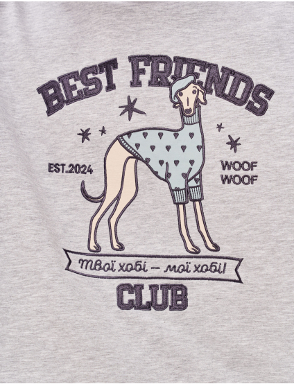 Картинка Футболка з аплікацією "Best Friend's Club" пес модник