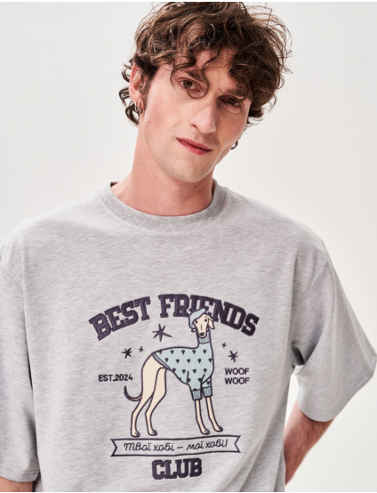 Картинка Футболка з аплікацією "Best Friend's Club" пес модник