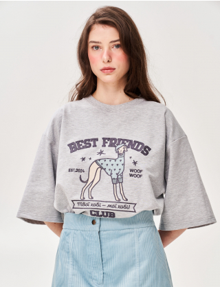 Картинка Футболка з аплікацією "Best Friend's Club" пес модник