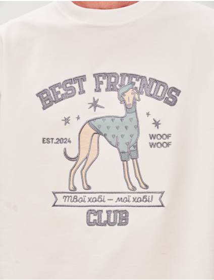 Картинка Футболка з аплікацією "Best Friend's Club" пес модник