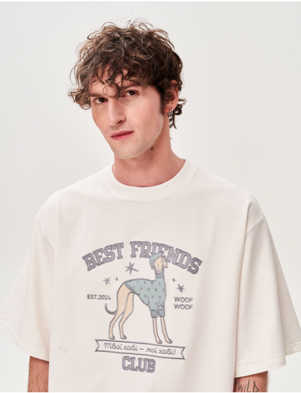 Картинка Футболка з аплікацією "Best Friend's Club" пес модник