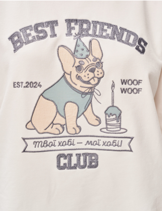 Картинка Футболка з аплікацією "Best Friend's Club" пес cвято