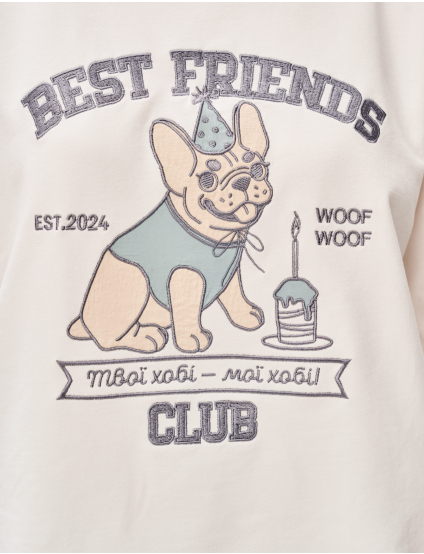 Картинка Футболка з аплікацією "Best Friend's Club" пес cвято