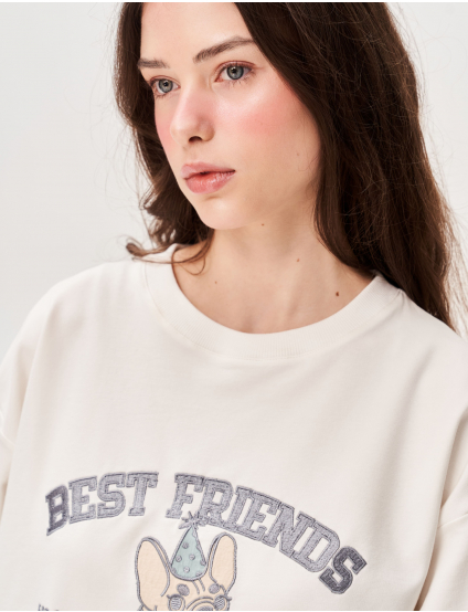 Картинка Футболка з аплікацією "Best Friend's Club" пес cвято