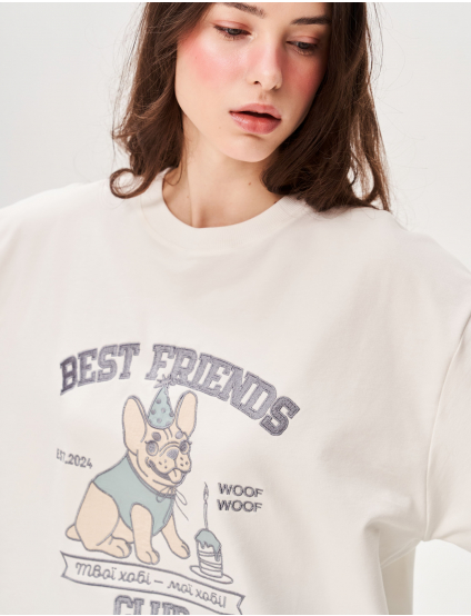Картинка Футболка з аплікацією "Best Friend's Club" пес cвято