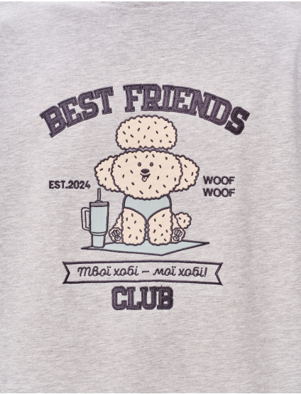 Картинка Футболка з аплікацією "Best Friend's Club"
