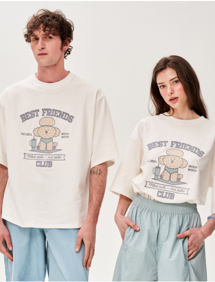 Картинка Футболка з аплікацією "Best Friend's Club" пес батарейка