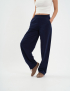 Картинка Трикотажні брюки wide leg темно-сині