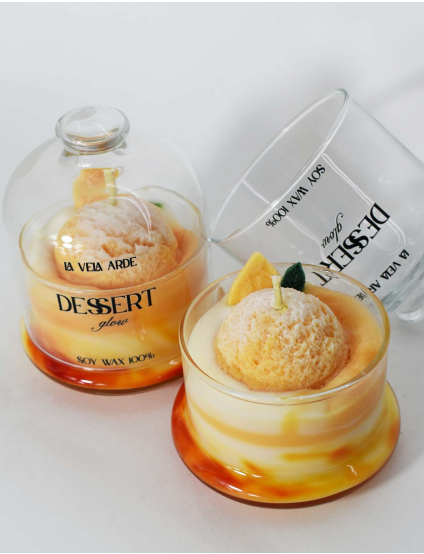 Картинка Свічка із серії Dessert glow у вигляді апельсинового морозива