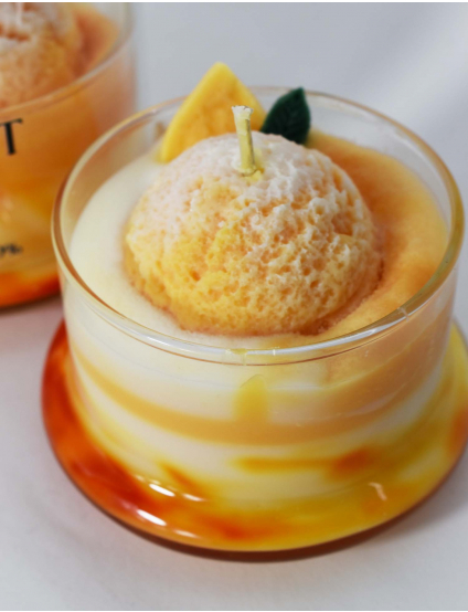 Картинка Свічка із серії Dessert glow у вигляді апельсинового морозива