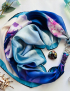 Картинка Дизайнерська шовкова хустка My Scarf "Блакитна гортензія"
