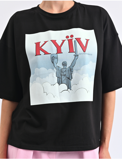 Картинка Футболка oversize з авторським принтом