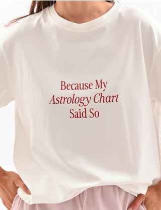 Футболка оверсайз з принтом "Because my astrology chart said so" Картинка Футболка оверсайз з принтом "Because my astrology chart said so"