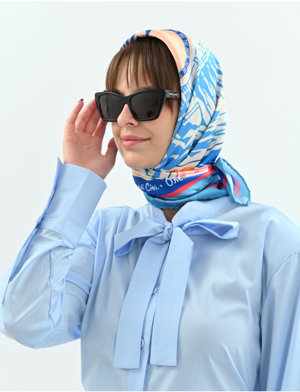Картинка Дизайнерська хустка "Моє Запоріжжя" My Scarf, 90 см на 90 см