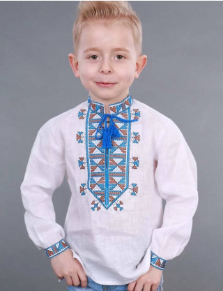 Картинка Біло-синя вишиванка для хлопчика