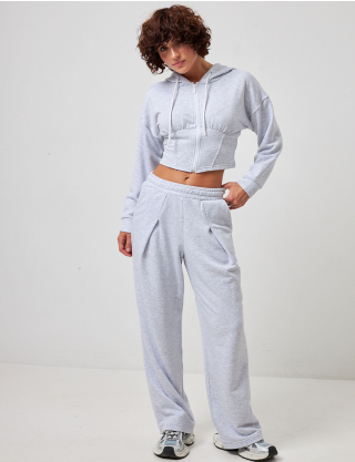 Трикотажні брюки wide leg сірі Картинка Трикотажні брюки wide leg сірі