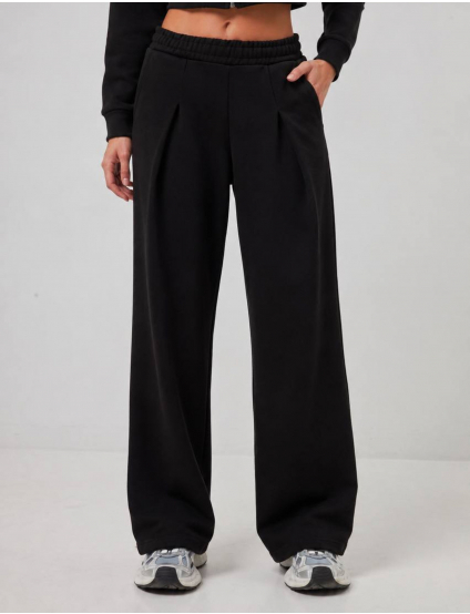 Картинка Трикотажні брюки wide leg чорні