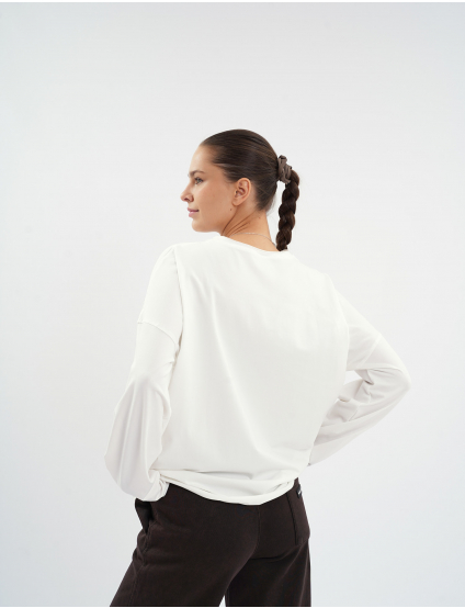 Картинка Лонгслів oversize білий
