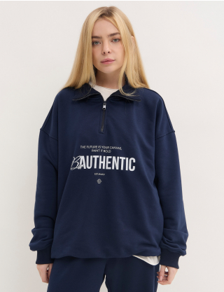 Картинка Світшот зіп "soft" be authentic темно-синій