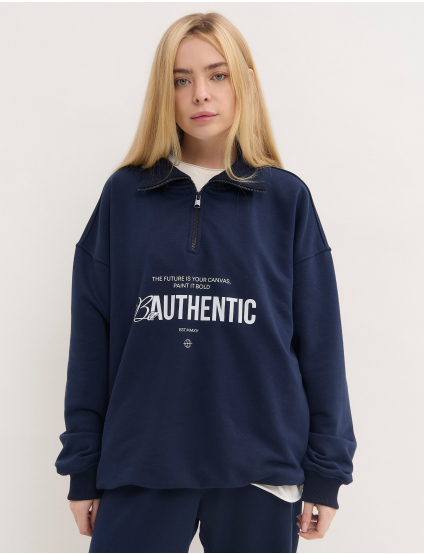 Картинка Світшот зіп "soft" be authentic темно-синій
