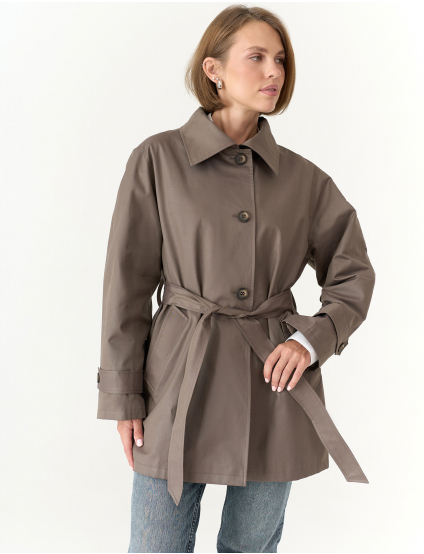 Картинка Trench Stiyka short 2026 бежево-коричневий