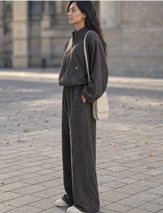 Картинка Бомбер oversize на блискавці коричневий