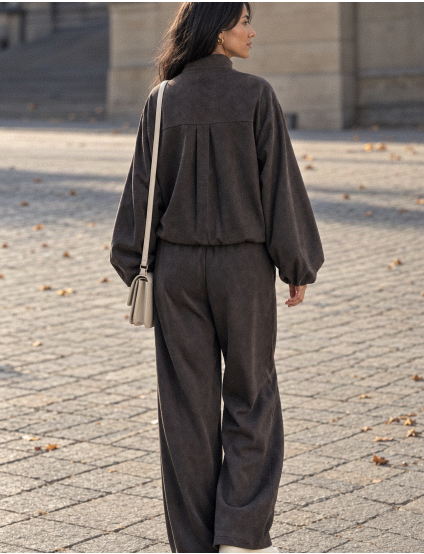 Картинка Бомбер oversize на блискавці коричневий