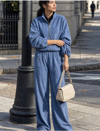 Картинка Бомбер oversize на блискавці синій