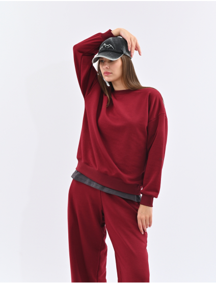 Картинка Світшот oversize бордовий