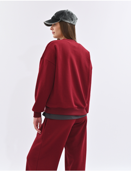 Картинка Світшот oversize бордовий