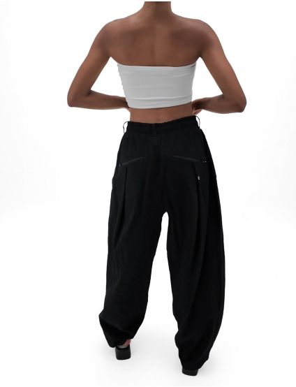 Картинка Джинси balloon fit із куліскою чорні