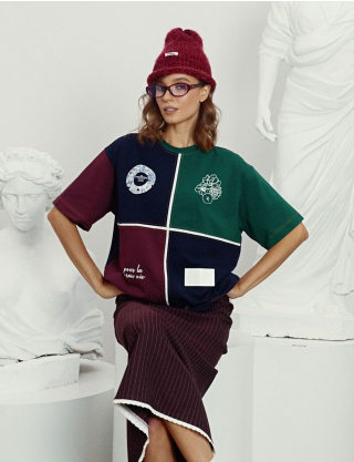 Картинка Футболка oversize в стилі color block